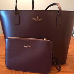 Kate Spade large tote with matching wristlet